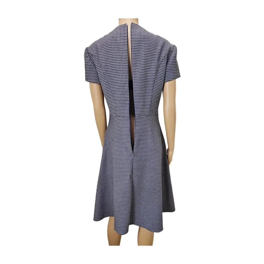 Purple Hugo Boss Halomi V Neck Fit & Flare Back Zip Dress Size 8 US 12 UK 44 IT - Picture 5 of 7